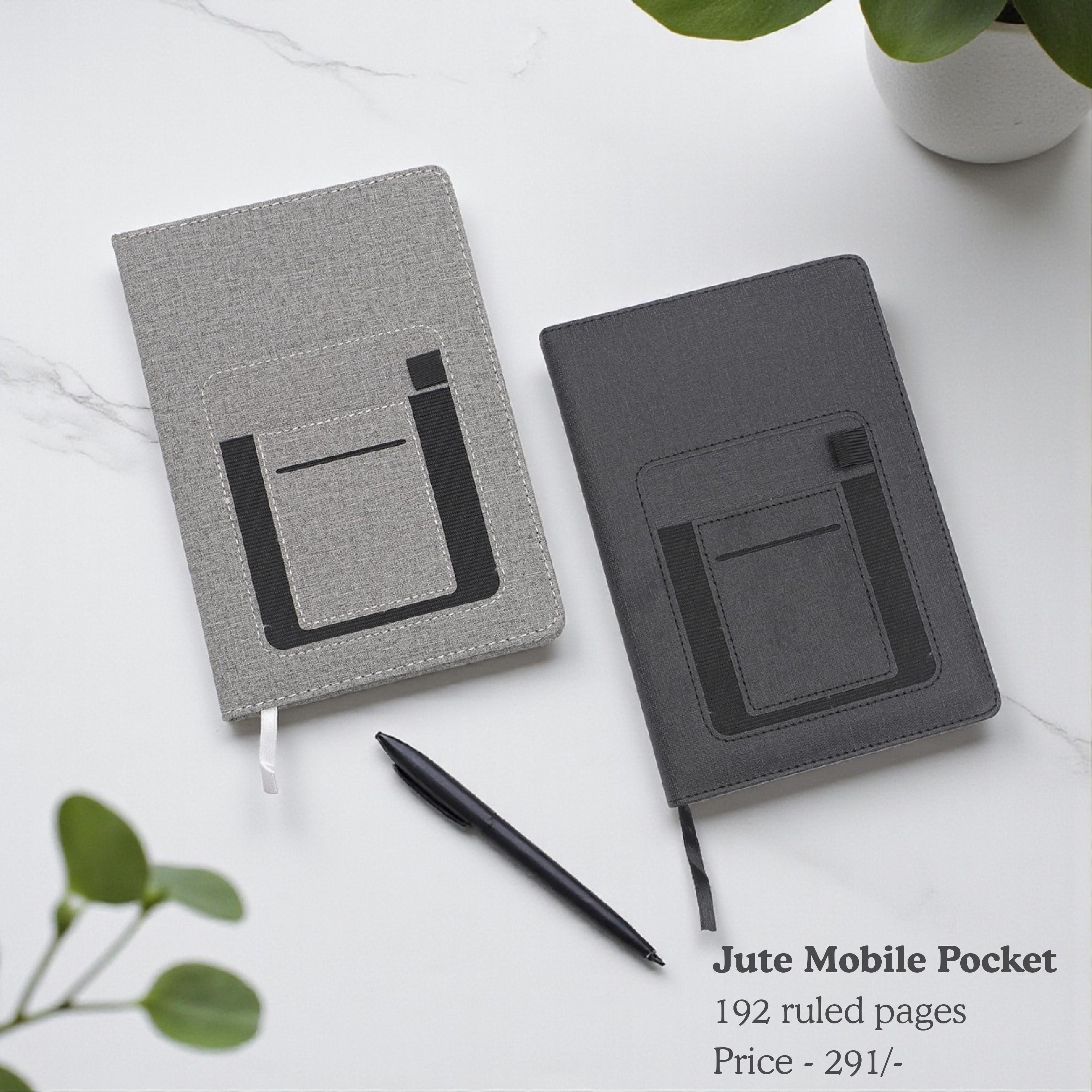 Jute Mobile Pocket Notebook